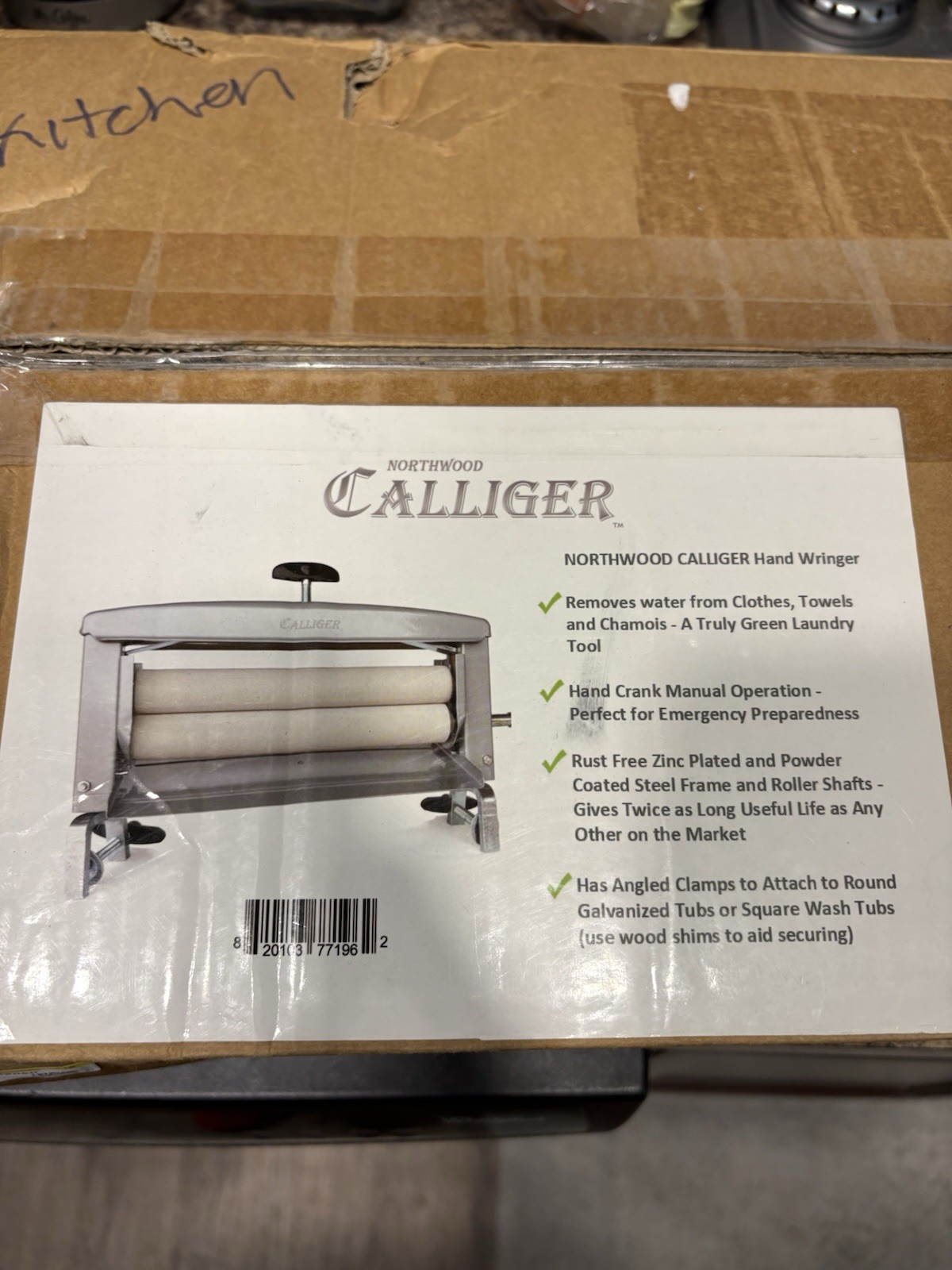 Northwood Calliger 360 Gray Hand Wringer Manual Clothes Wringer Clamp Mount NEW