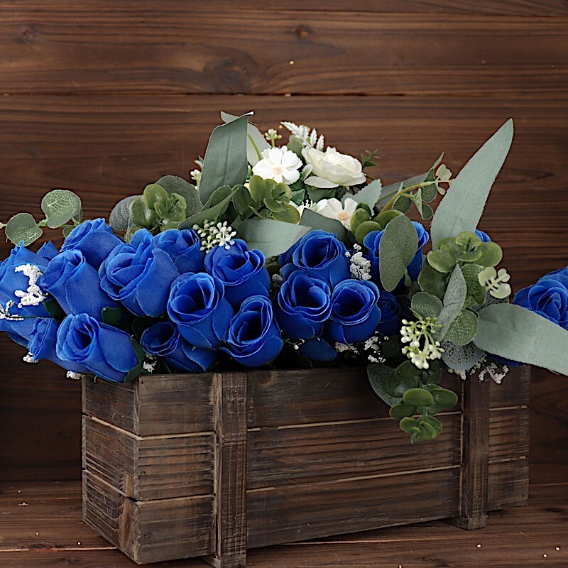 84 Royal Blue SILK ROSE BUDS Wedding Party Flowers Bouquets Decorations on SALE