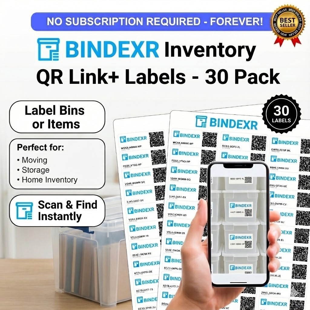 QR Code Inventory Labels for Storage Bins | Organizing & Home Inventory