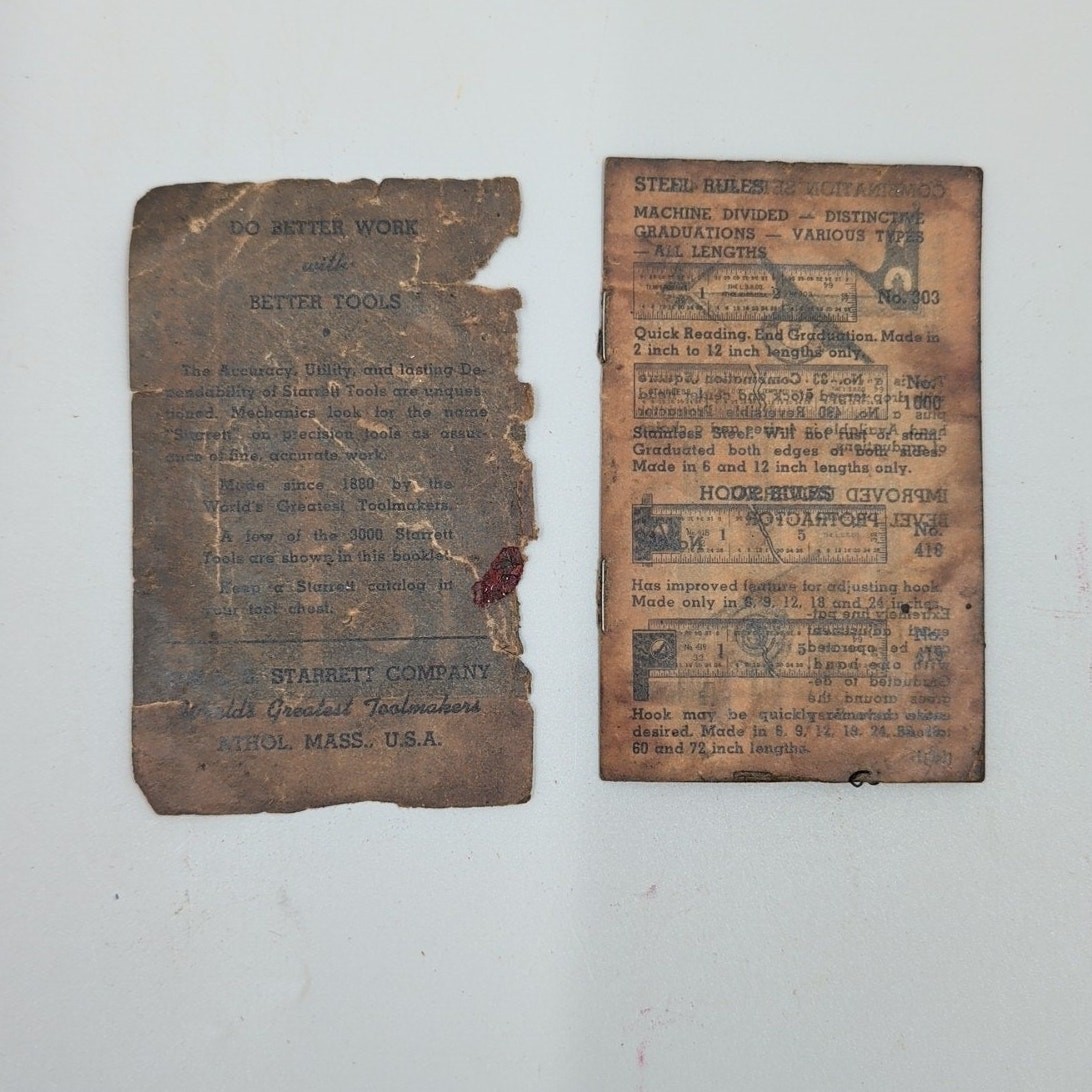 Vintage L. S. Starrett No. 436 Micrometer 1"- 2" w/Wrench & Wood Box