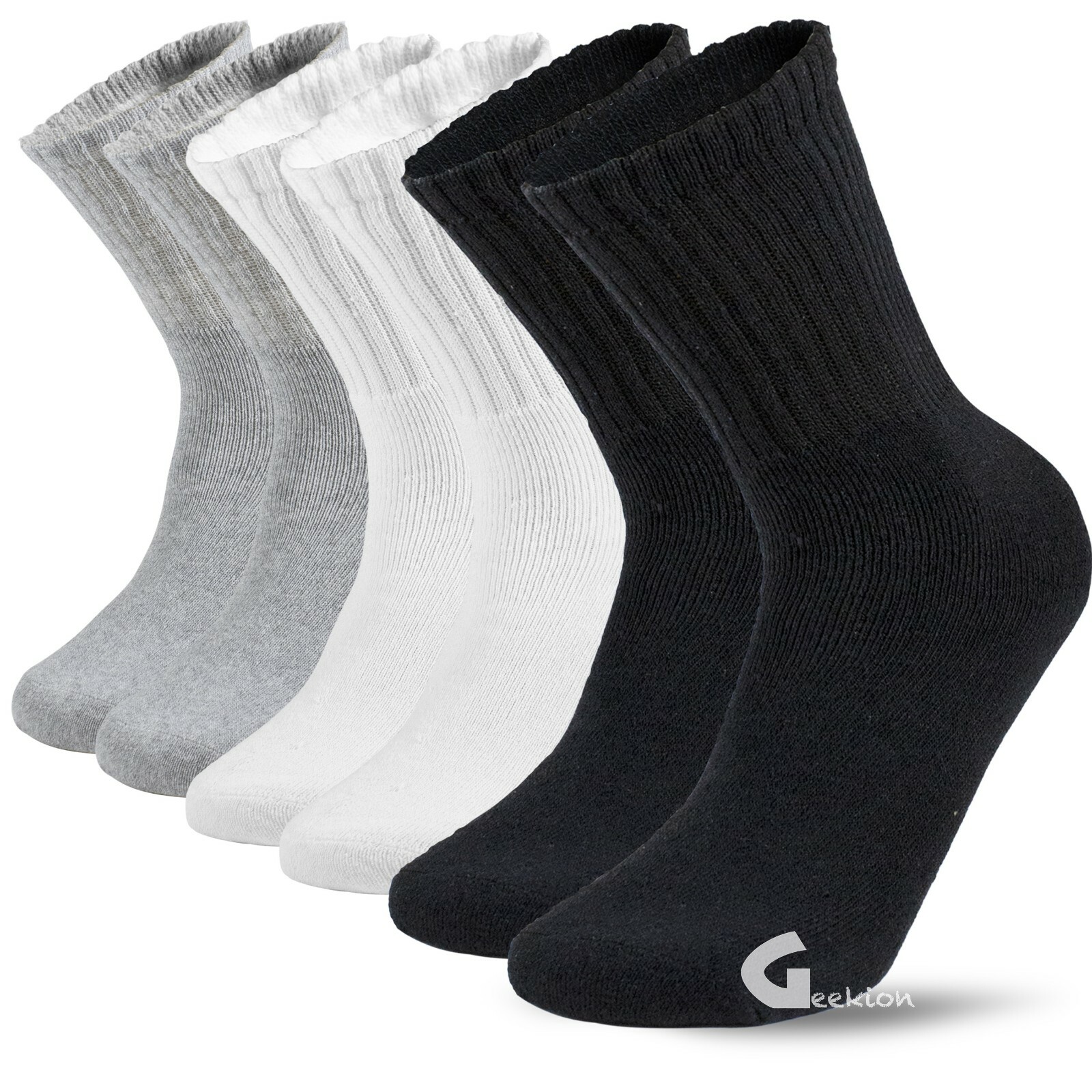 Lot 3-12 Pairs Mens Solid Sports Athletic Work Plain Crew Socks Size 9-11 10-13