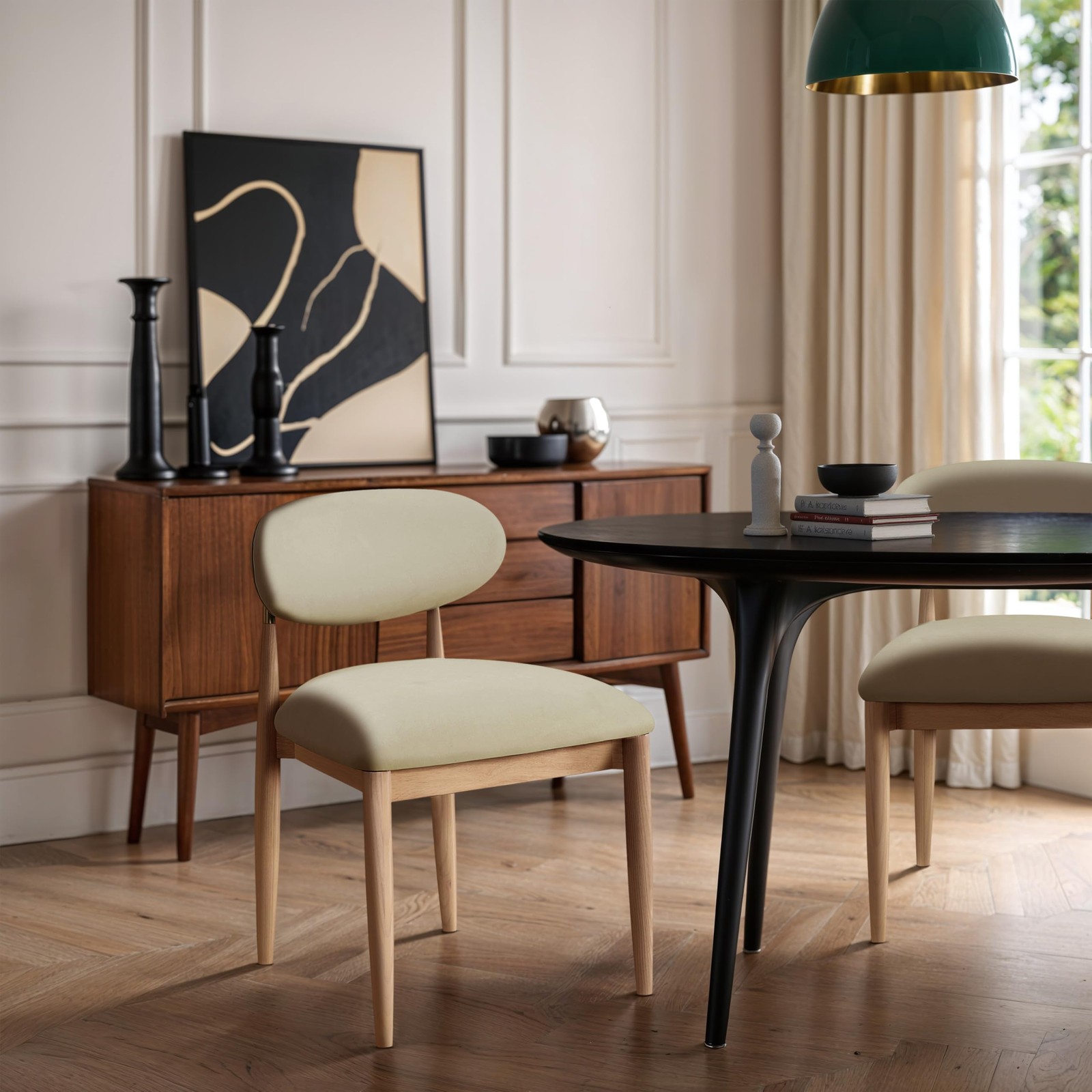 Meridian Furniture Riccio Taupe Vegan Leather Dining Side Chair (Set of 2) -m