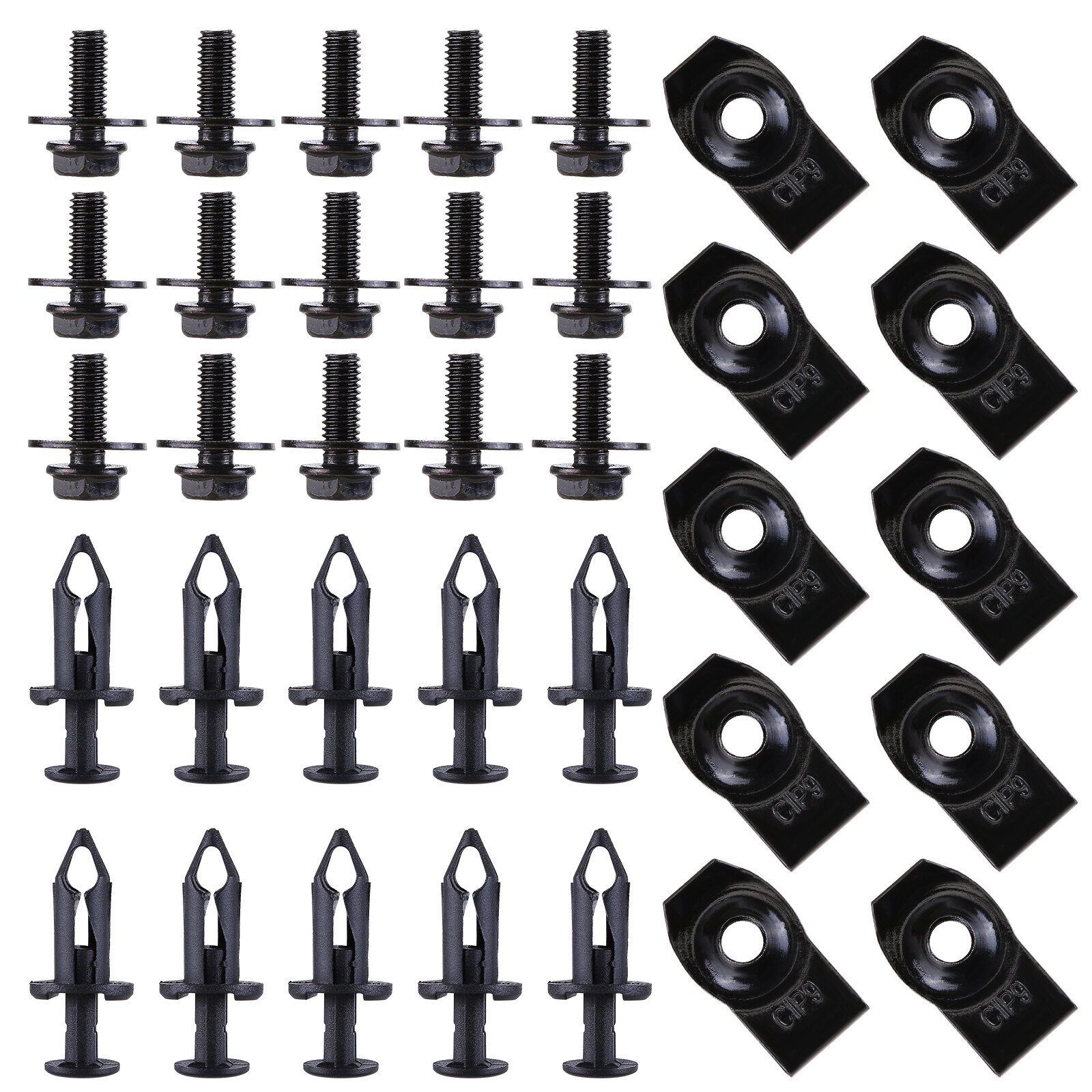 For Nissan 35 Pcs Body Bolts & U-nut Clips- M6 Engine Under Cover Splash Shield