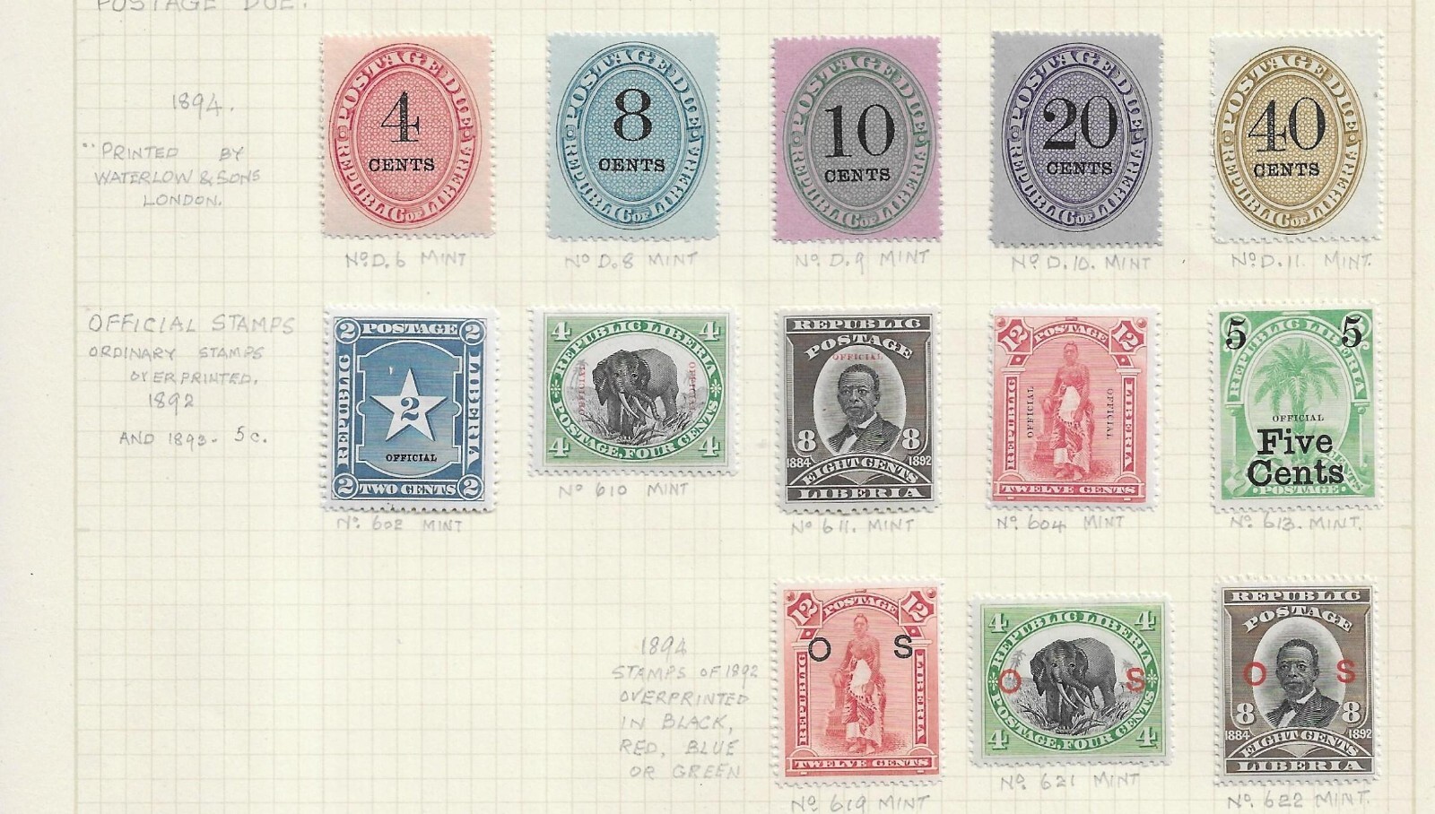 Liberia Earlier Collection on Pages & Cards