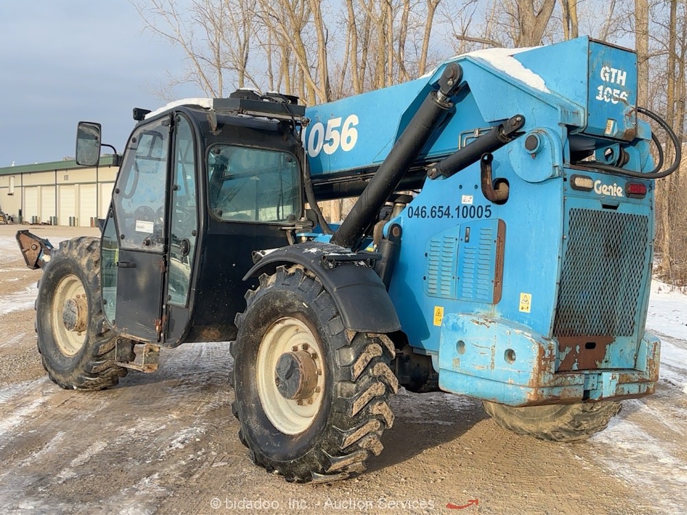 2014 Genie GTH1056 56' 10K Telescopic Reach Forklift A/C Cab Telehandler bidadoo