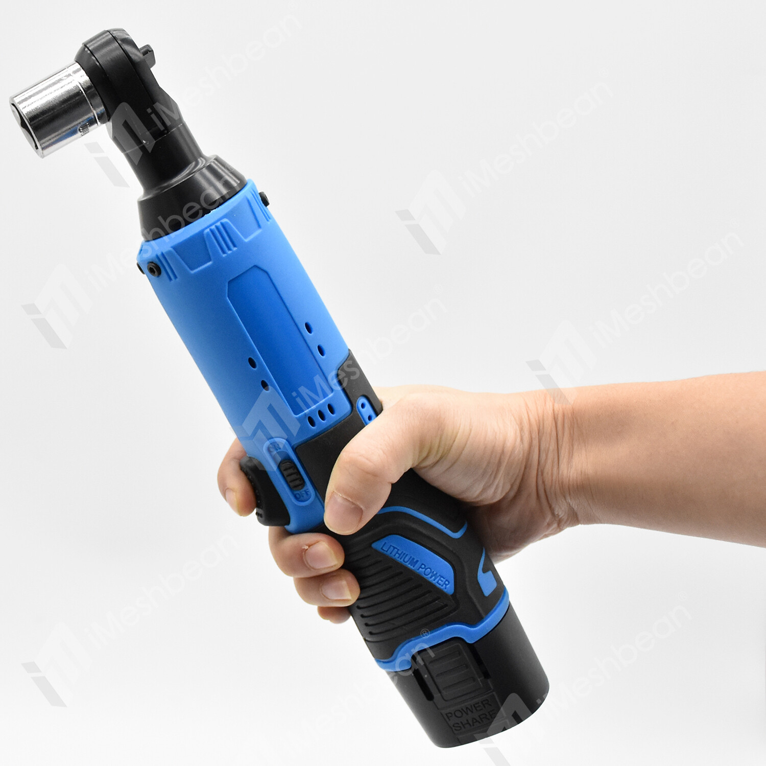 3/8" Cordless Electric Ratchet Right Angle Wrench Impact Power Tool +2 Batteries