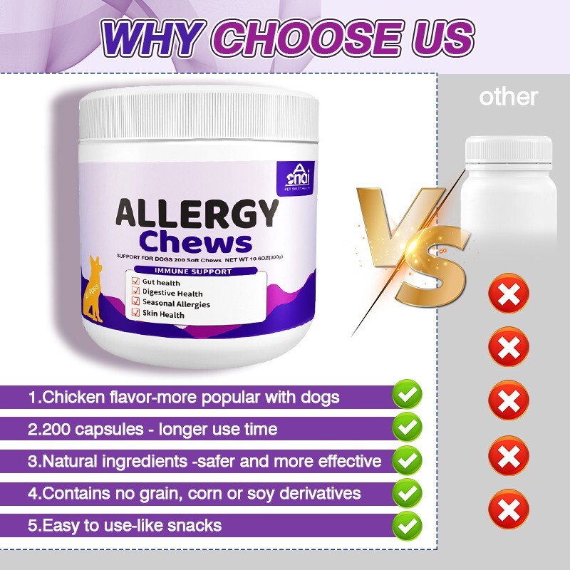 Dog Allergy Relief-Itching Skin Relief- Dog Probiotics for Itchy Skin and Ears