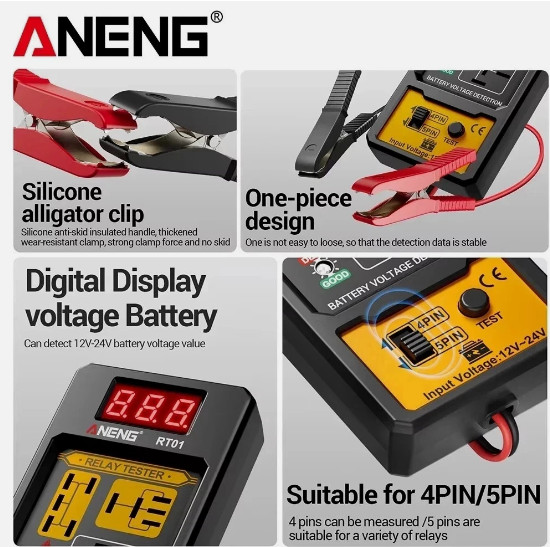 ANENG Universal Car Relay Tester Voltage Tester RT01 11-25V ar Battery