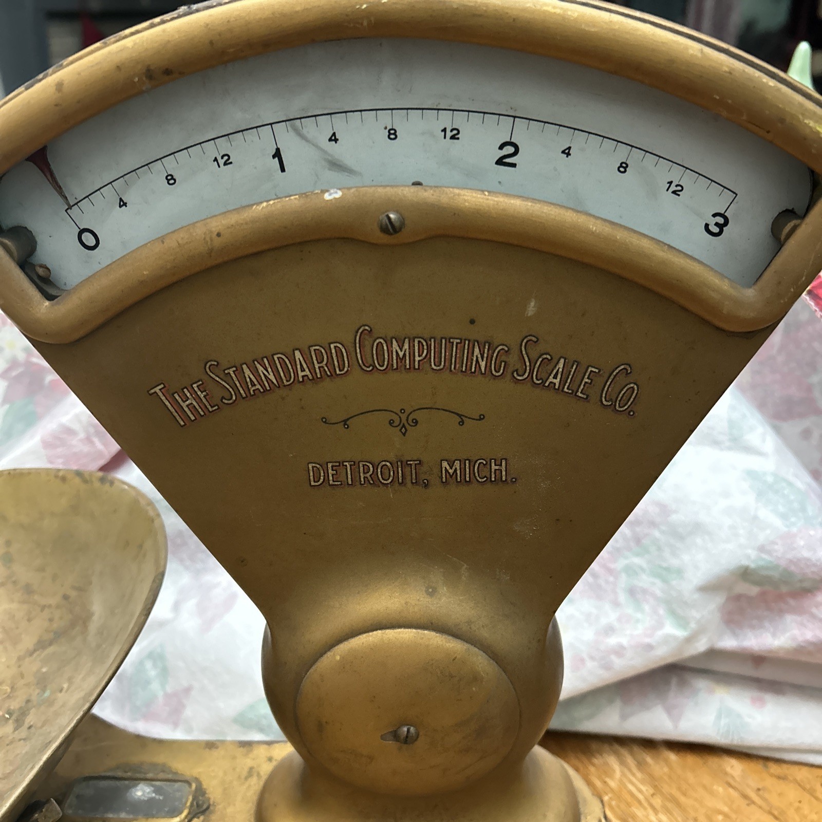 ANTIQUE 3 LB SCALE STANDARD COMPUTING SCALE CO DETROIT MICH USA G3D