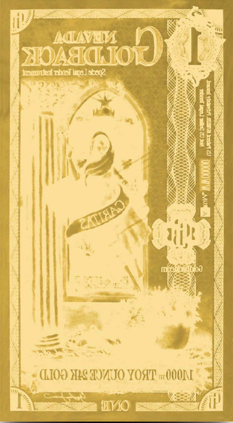 1 Nevada Goldback Aurum Gold Foil Note 1/1000 oz 24kt .999 Fine Gold IN STOCK!!