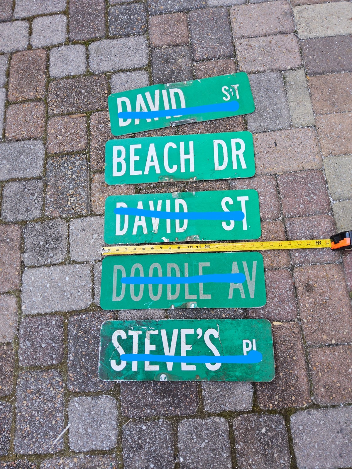 Street name signs. Miscellaneous Sizes. Pick one