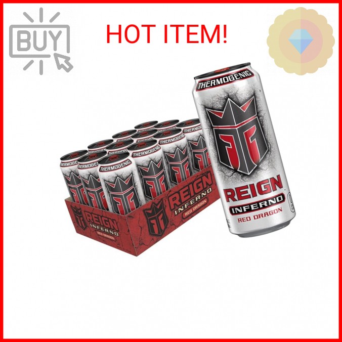 Reign Inferno Red Dragon, Thermogenic Fuel, Fitness and Performance Drink, 16 Fl