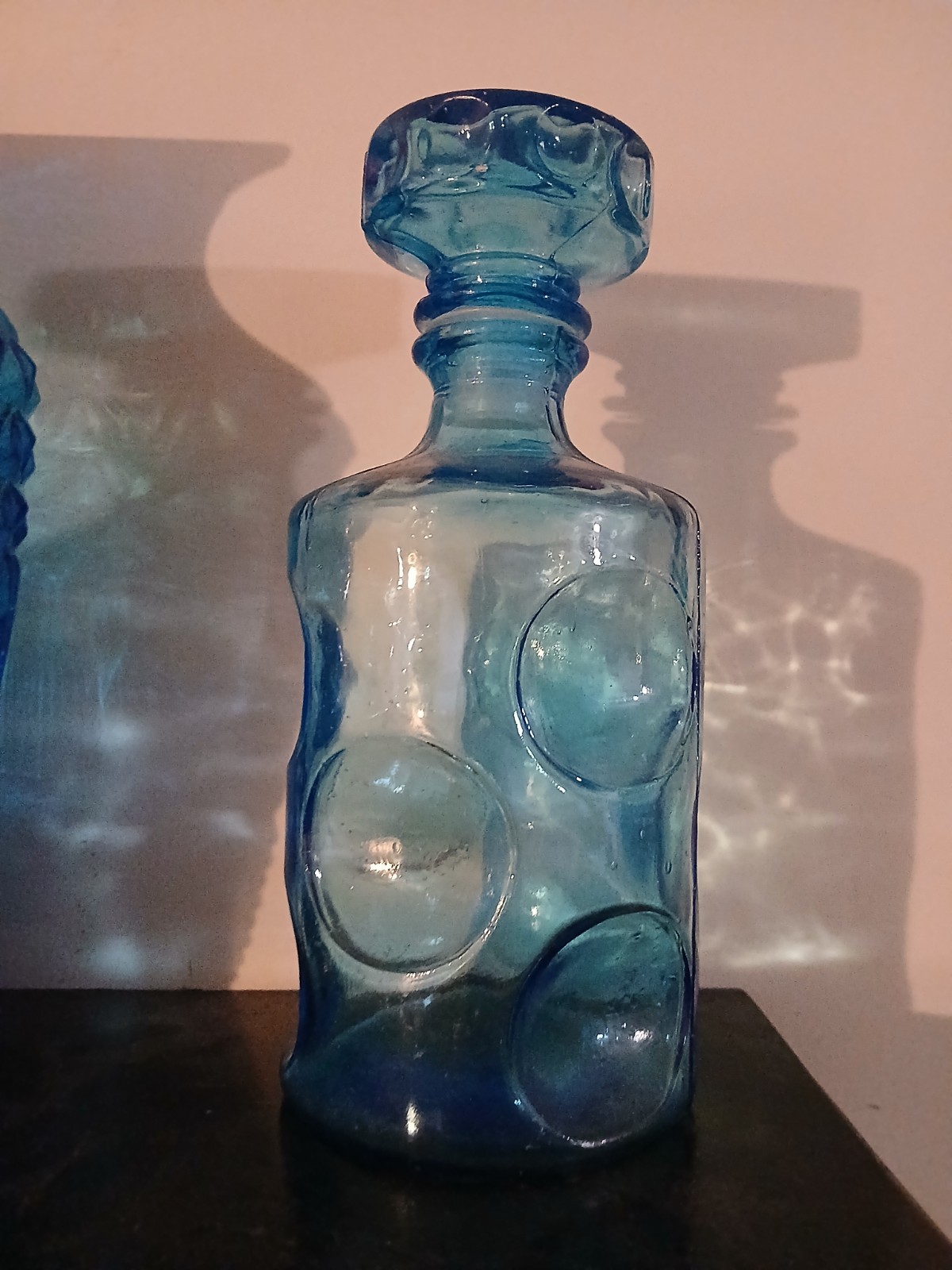 Empoli Style Dimple Dot Blue Decanter