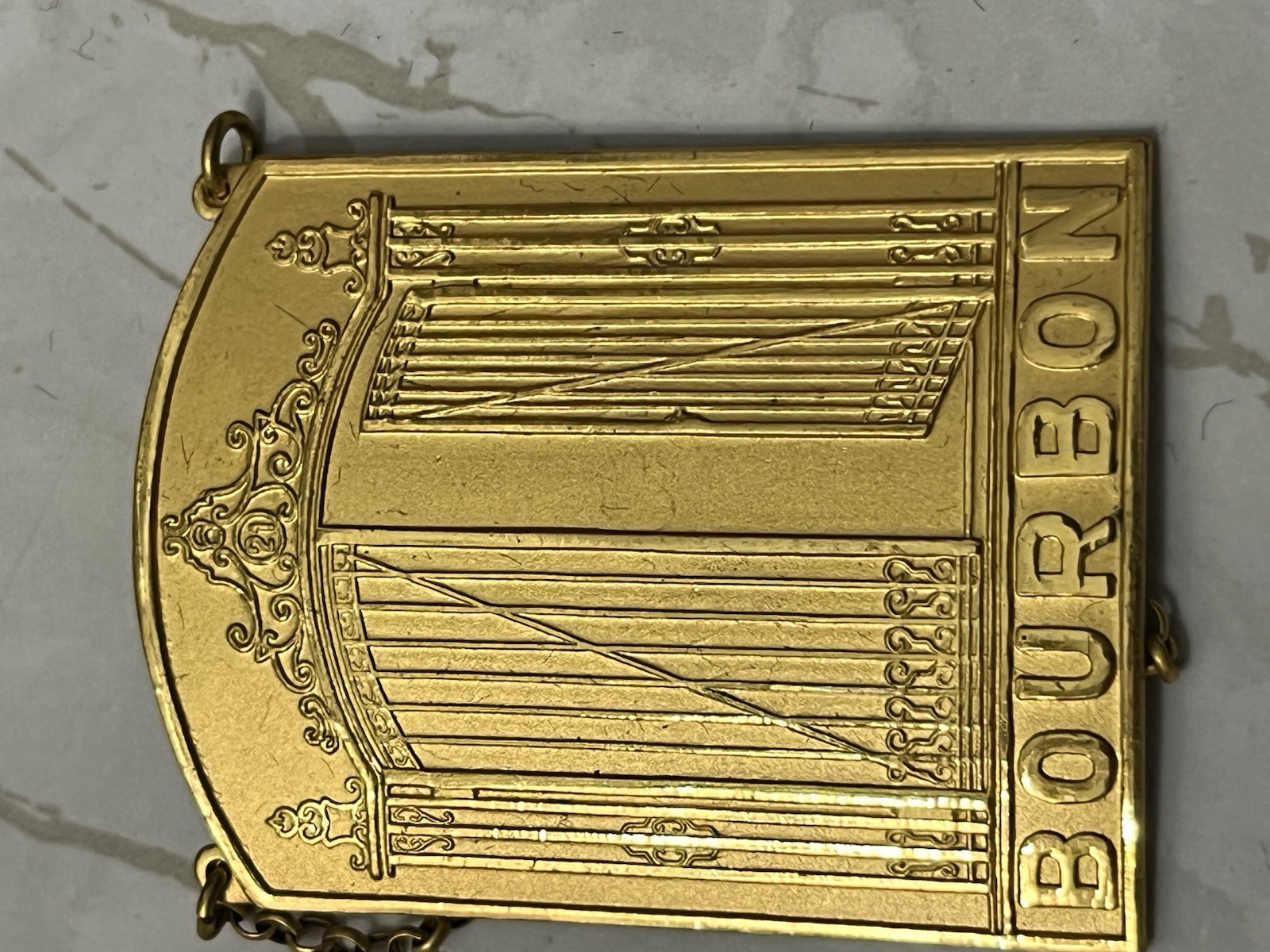 The "21" Club New York NYC Restaurant Gilt Bronze 3 Set Decanter Tags New In Box