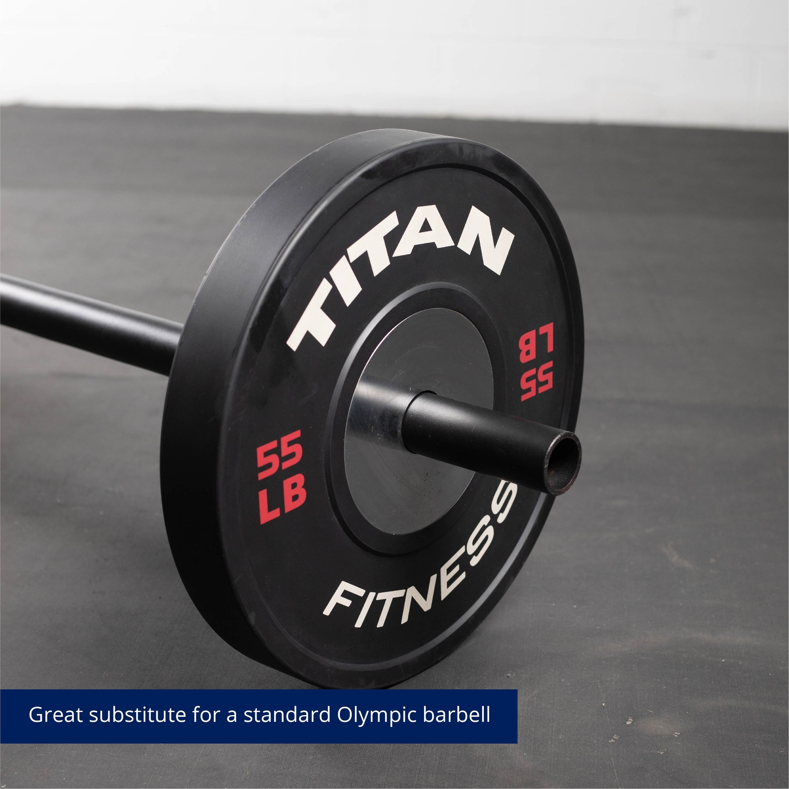 Titan Fitness 5 FT Axle Barbell, Fat Grip Strength Training, Olympic Bar