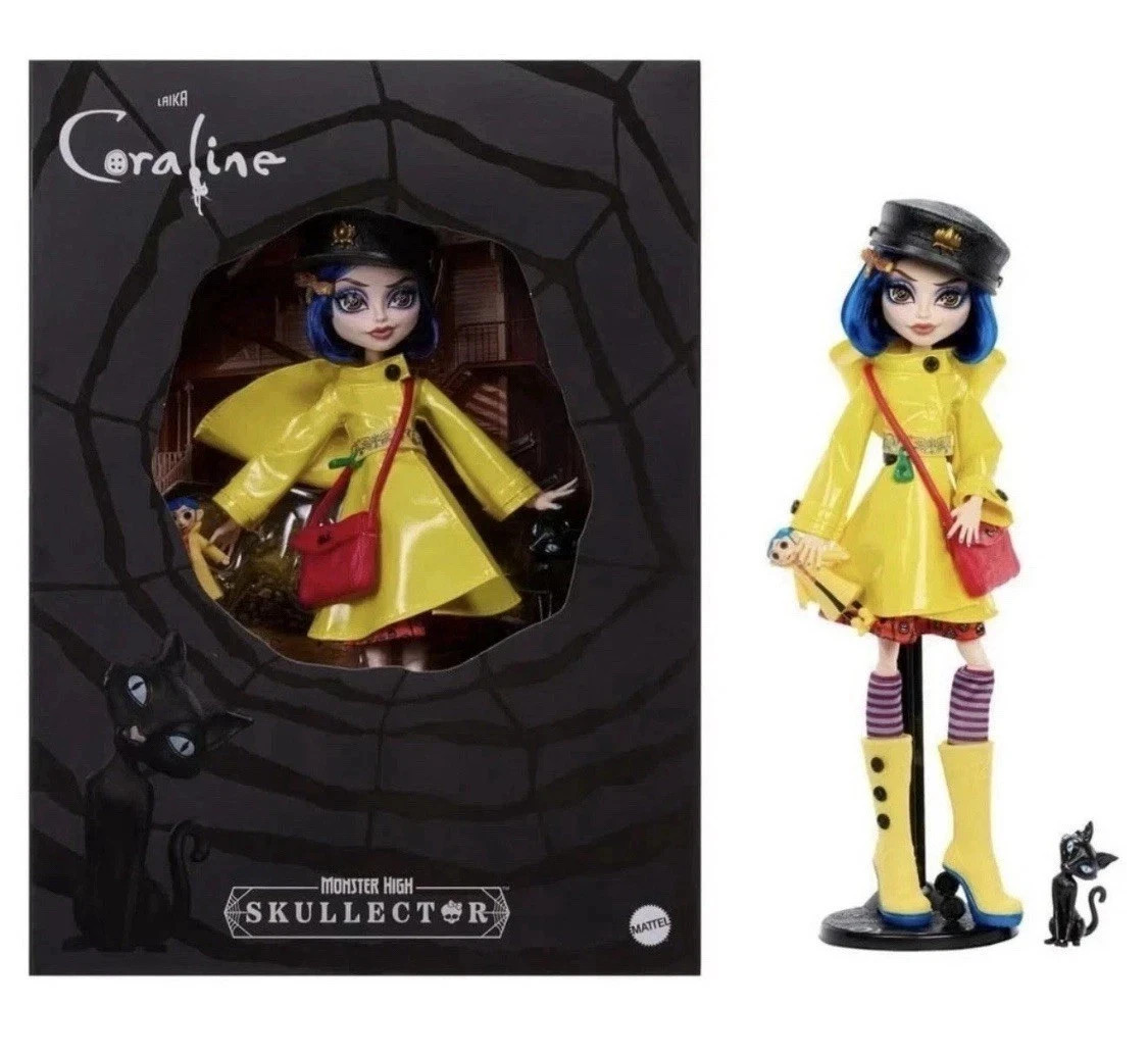 Mattel Monster High Skullector Coraline Doll with Cat JHK65 - New. In Hand