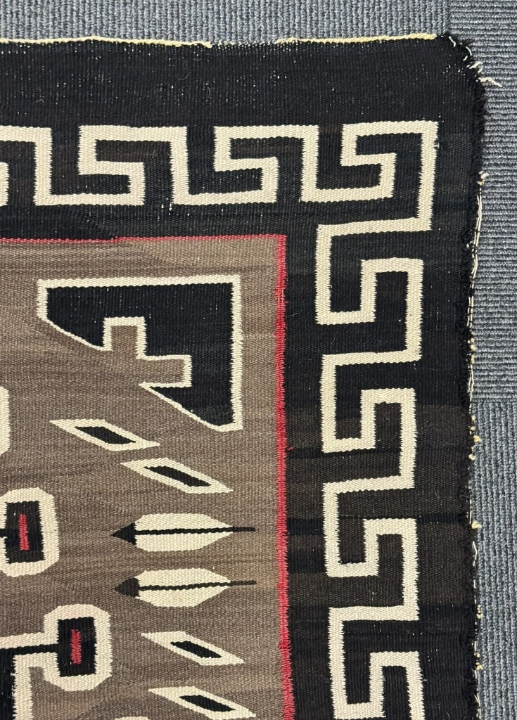 Navajo Crystal Rug ca. 1920 Size 74" L x 47" W Hand Woven Ranch Rug