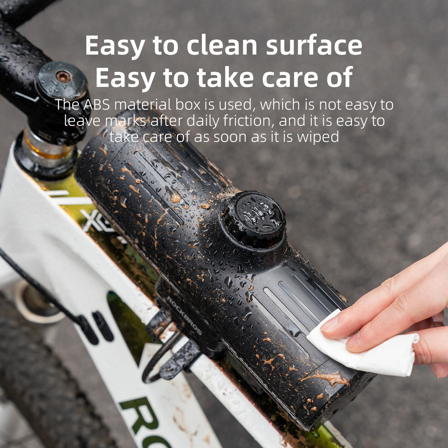 ROCKBROS Bike Password Anti-Theft Lock Box Hard Shell Key Frame Storage Bag 0.7L