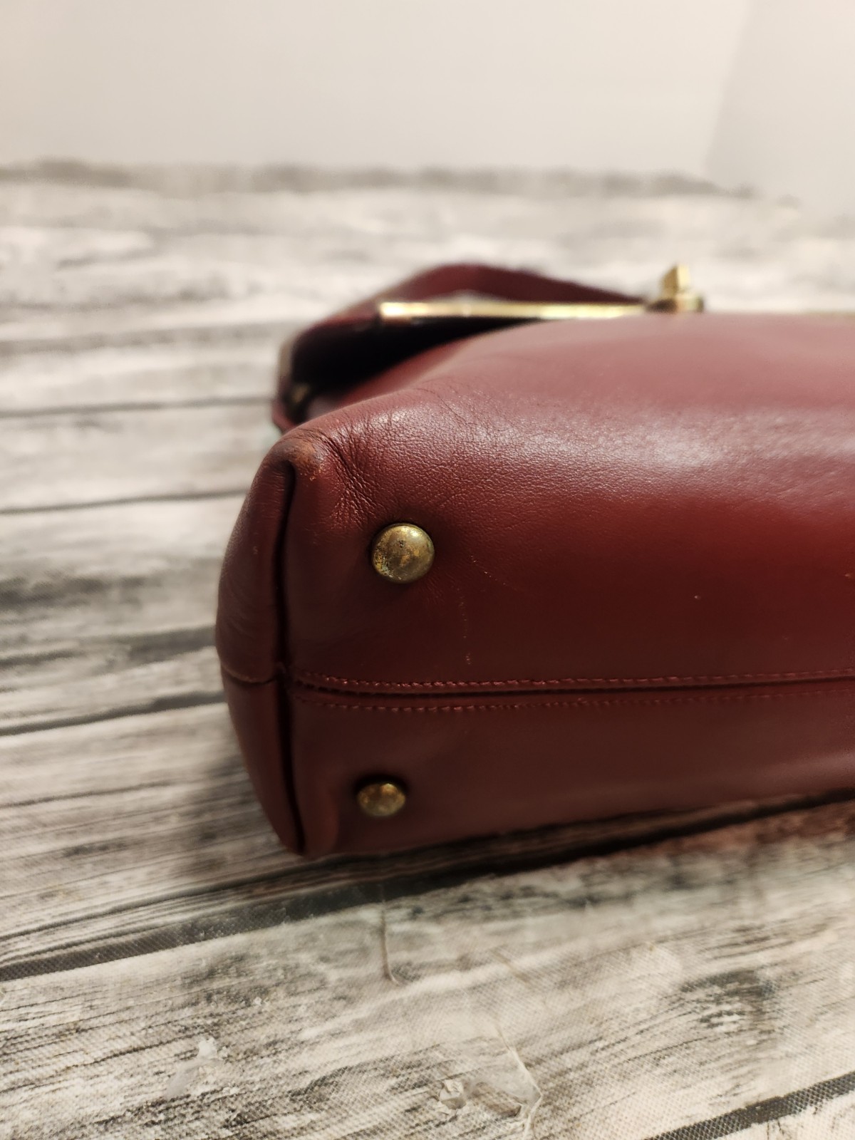Vintage Etienne Aigner Handmade Oxblood Leather Purse 1980's