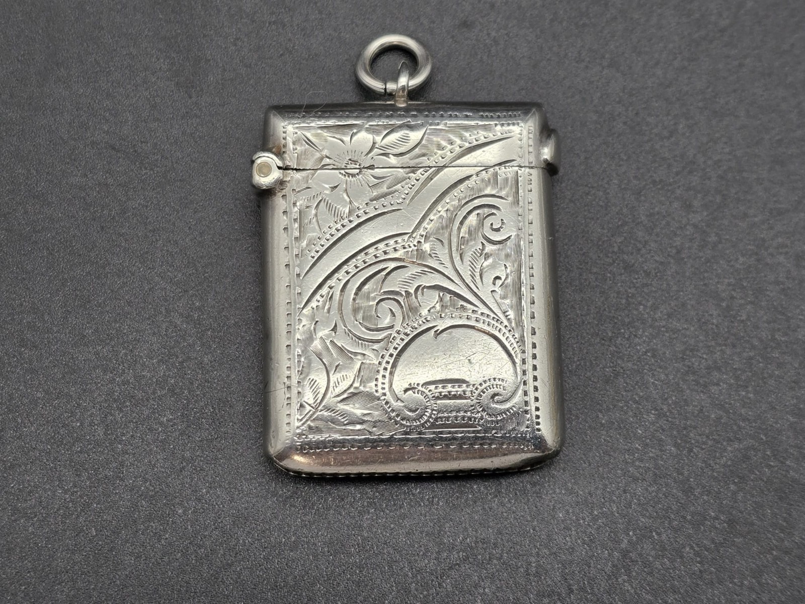Antique Victorian Sterling Silver Vesta Case/Match Safe UK/Birmingham/1903/A.C