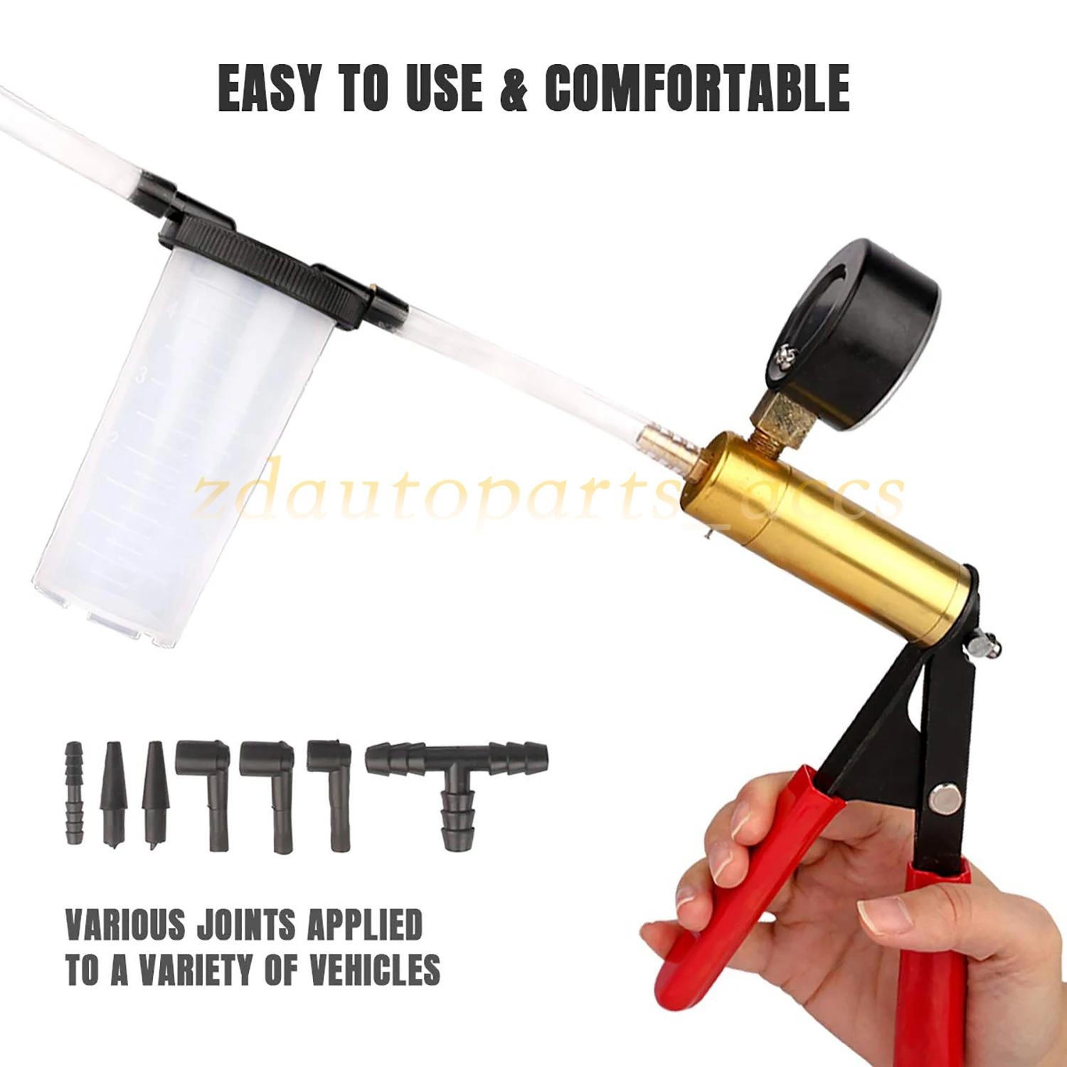 Hand Held Vacuum Pressure Pump Tester Set Brake Fluid Bleeder Bleeding Kit + Box