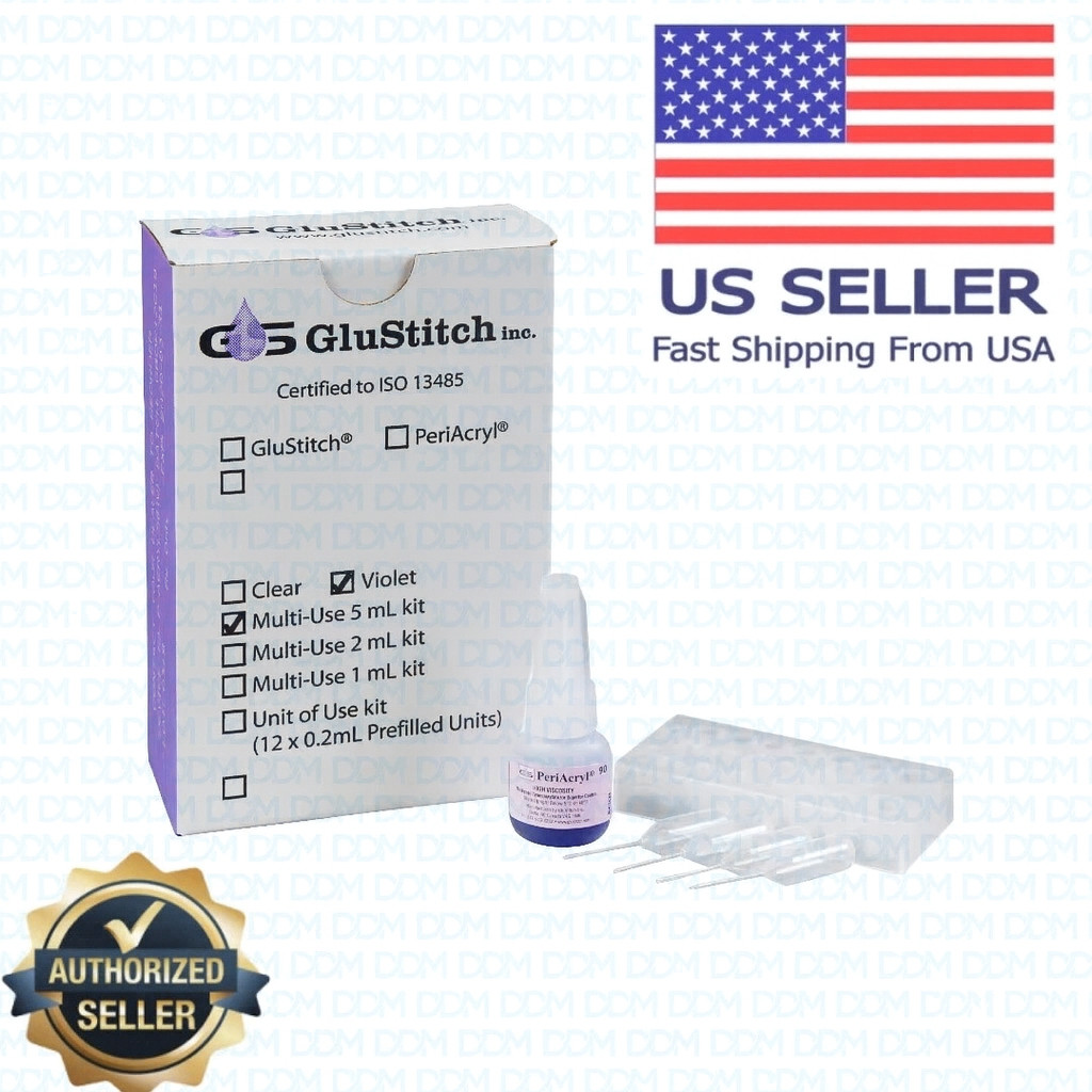 GluStitch PeriAcryl Periodontal Tissue Adhesive Violet Color  Multi-Use 5ml Kit
