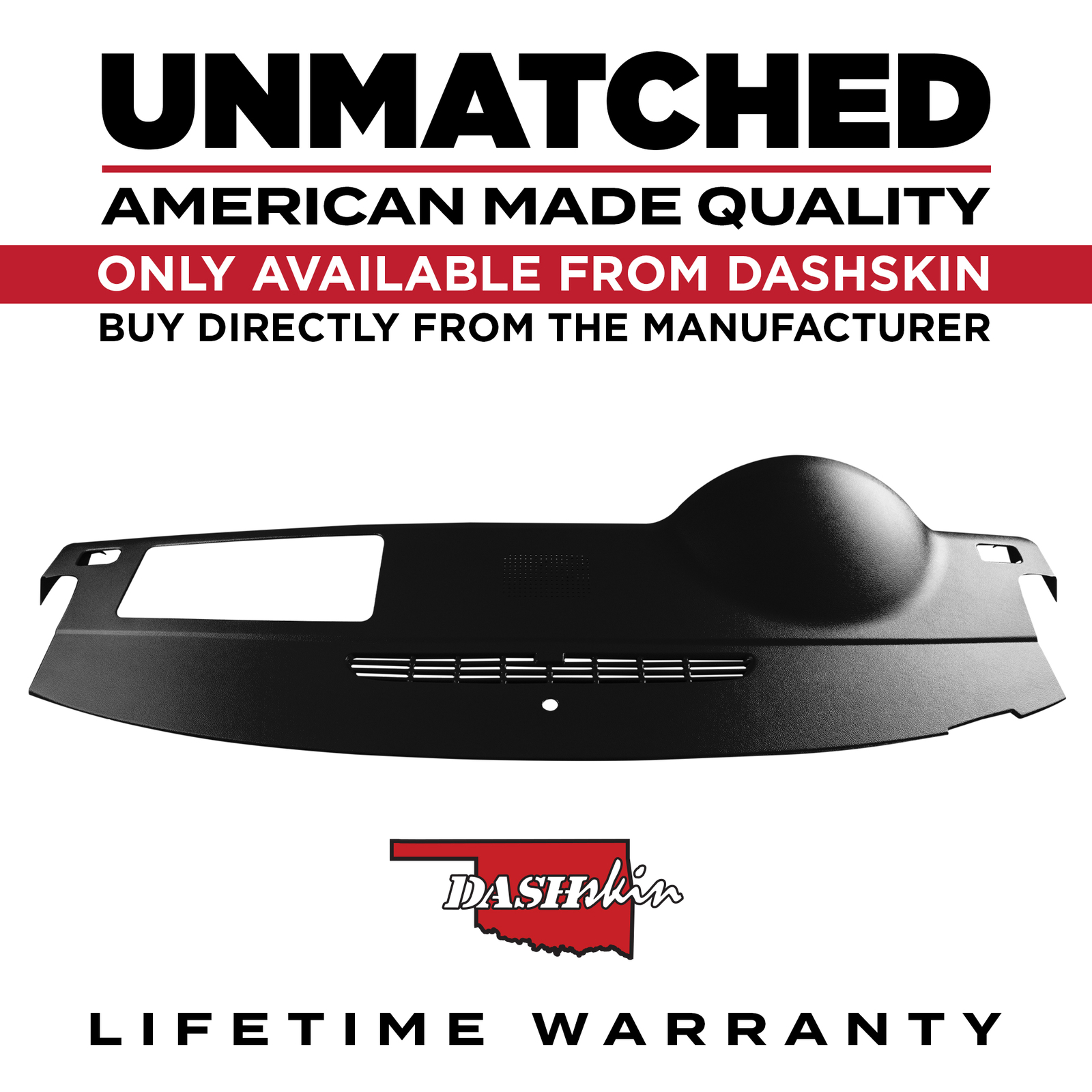 DashSkin Molded Dash Cover for 07-14 GM SUVs w/Center Speaker in Ebony Black