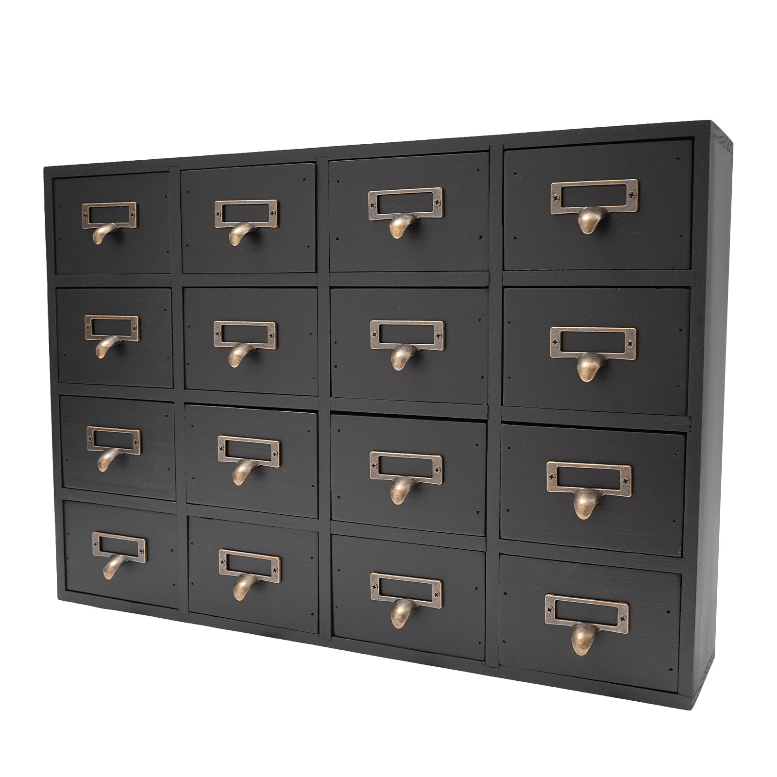 16 Drawers Vintage Tabletop Library Card Catalog Cabinet Apothecary Storage Box