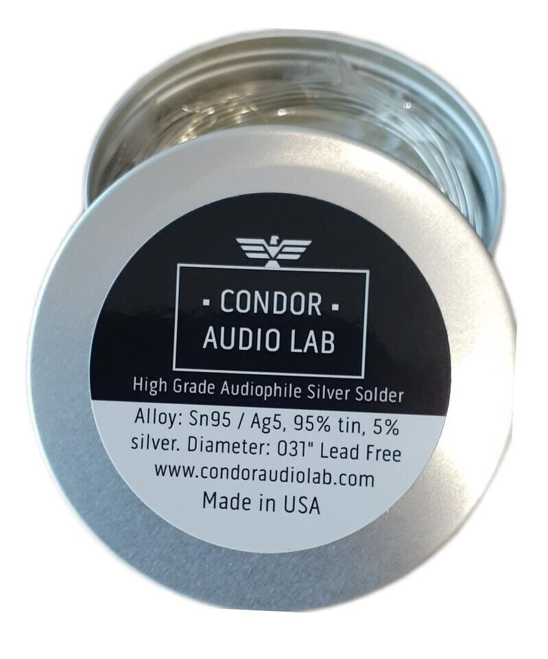 Condor High-End Ultra Pure Audio Grade Silver Solder Lead Free + Free Flux