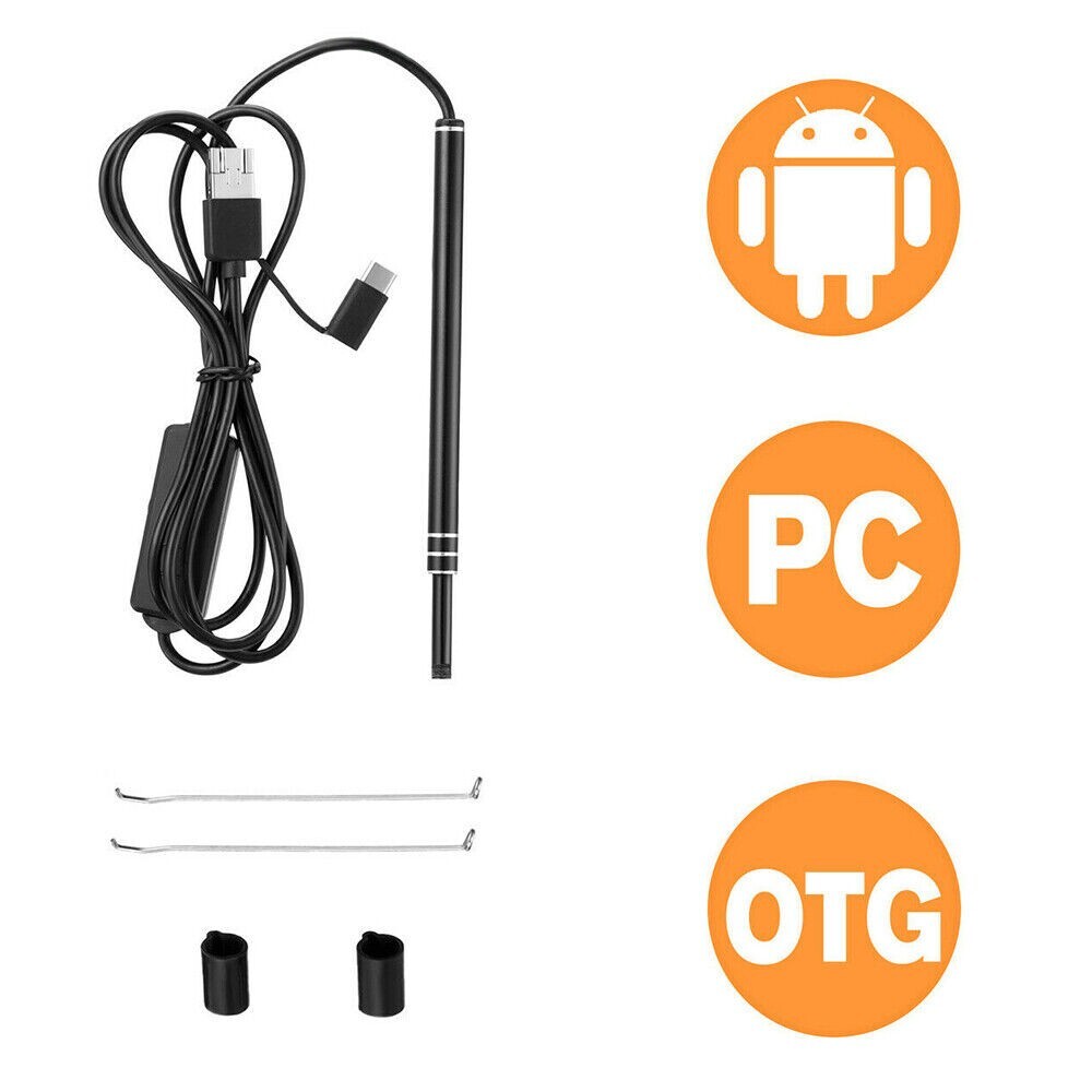 LED Ear Endoscope HD Otoscope Ear Wax Cleaning Camera Tool Cleaner Removal Kit