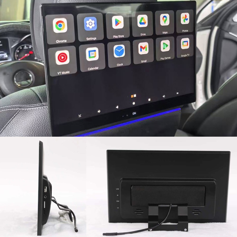 For Audi Q7 2019 Car TV Headrest Player Rear Monitor Video HDMI WIFI Android 16