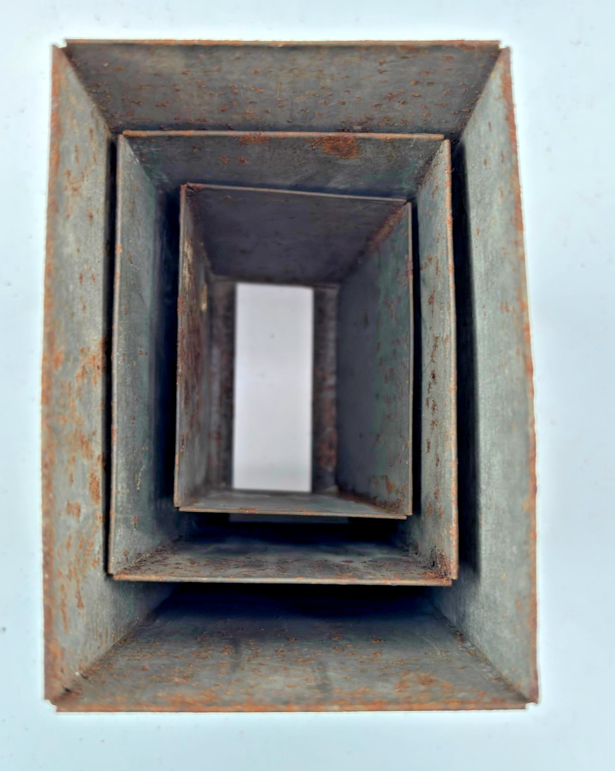 Antique Vintage Tin Ice Cream Container Set of 3 Nesting Mold Set