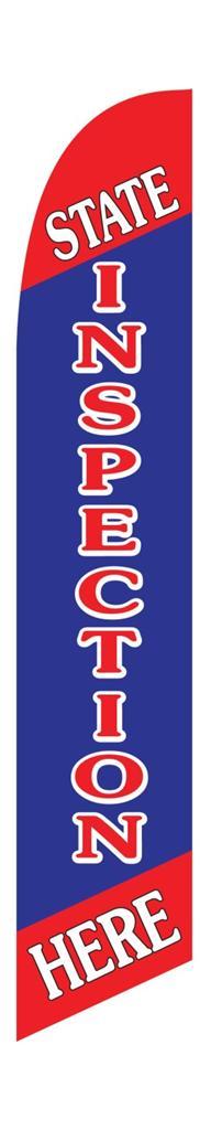 State Inspection Here 12ft Feather Banner Swooper Flag - FLAG ONLY