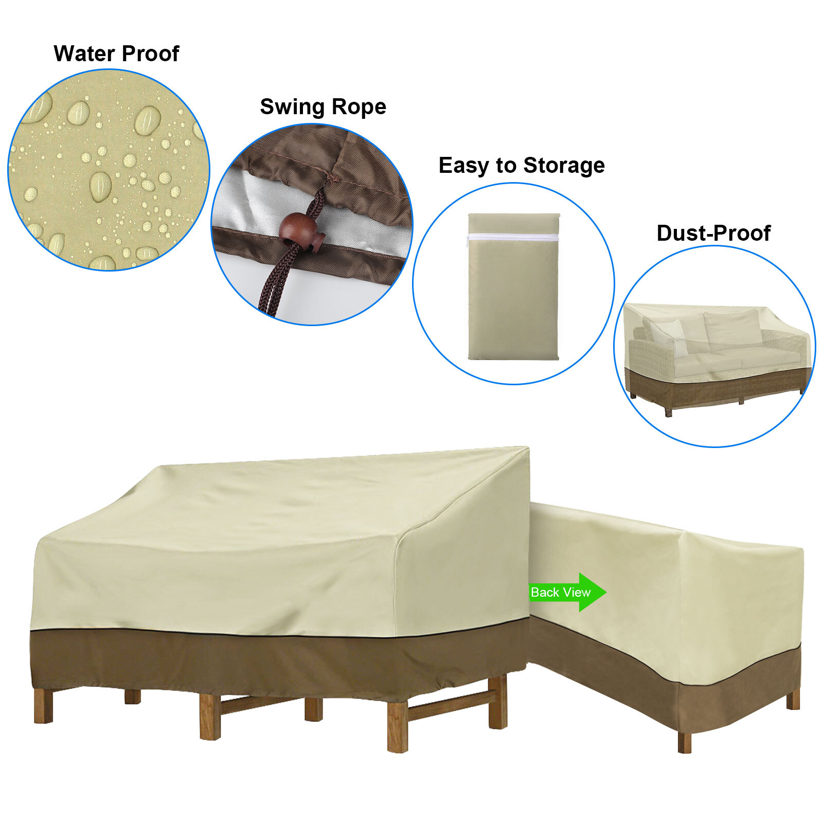 Outdoor Bench Cover Heavy Duty 2-Seater for Patio Loveseat Furniture Waterproof