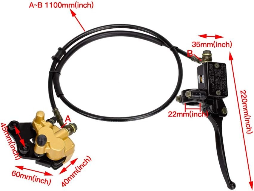 Front Disc Brake Master Cylinder Caliper Kit For 50cc 70cc 90cc SSR 110cc 125cc