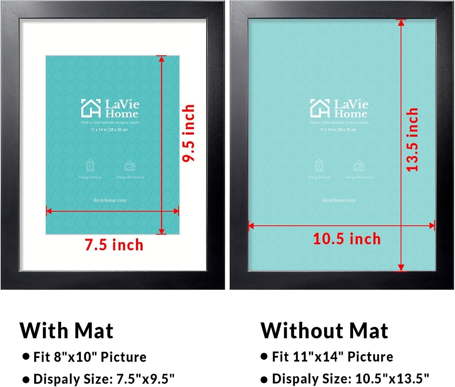 11x14 Picture Frame Black Poster, Frame Wood Photo Frame, Display Wall Mounting