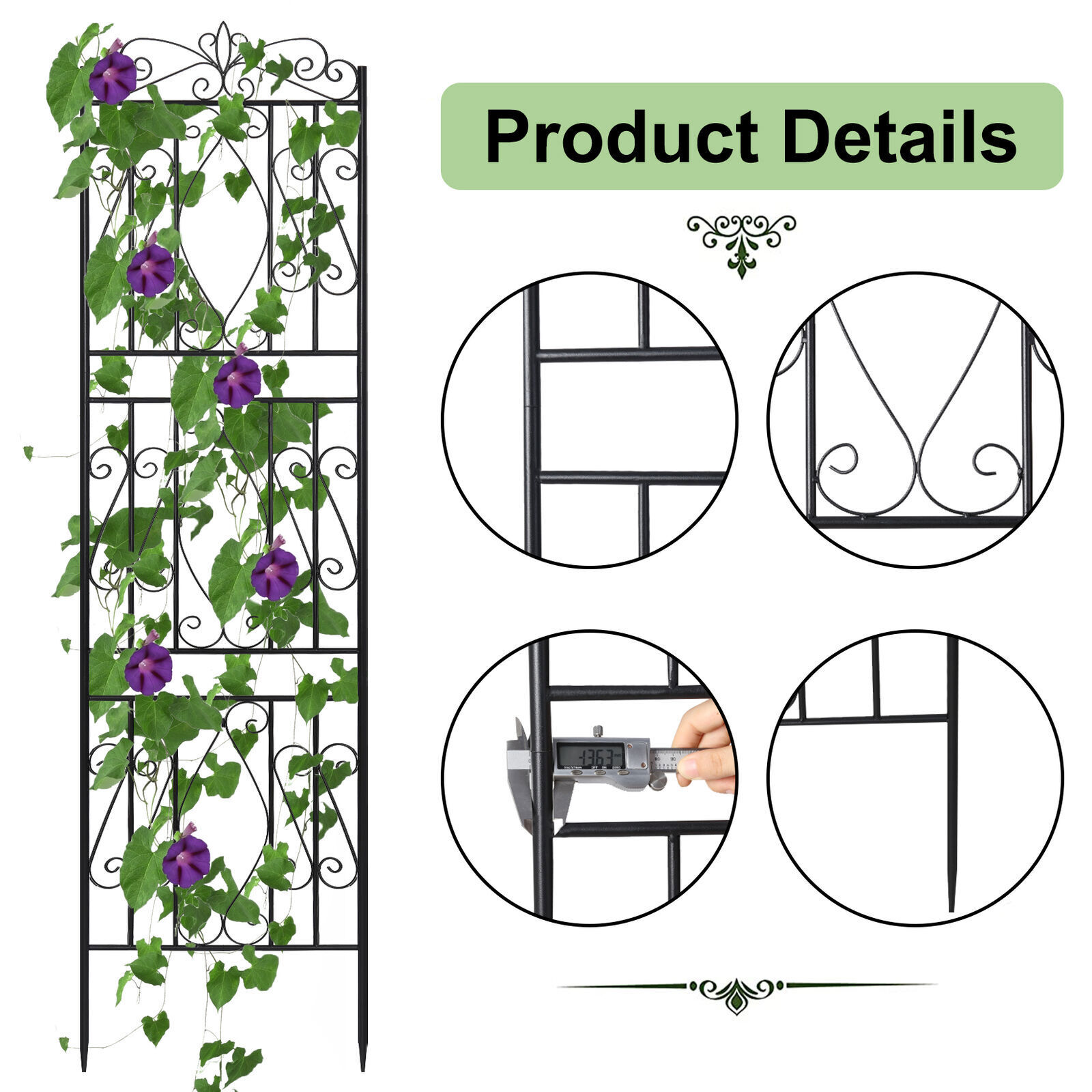 Extra Tall Garden Trellis Flower Climbing Plant&Vines Fence Outdoor Wire Fencing