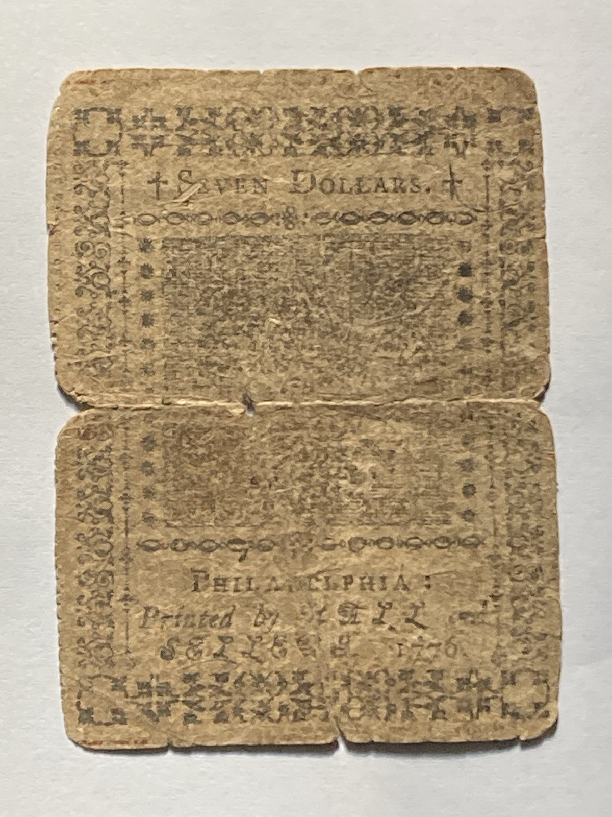 1776 Colonial America’s Continental Currency Nov 2 1776🇺🇸Rare $7 Dollars🇺🇸