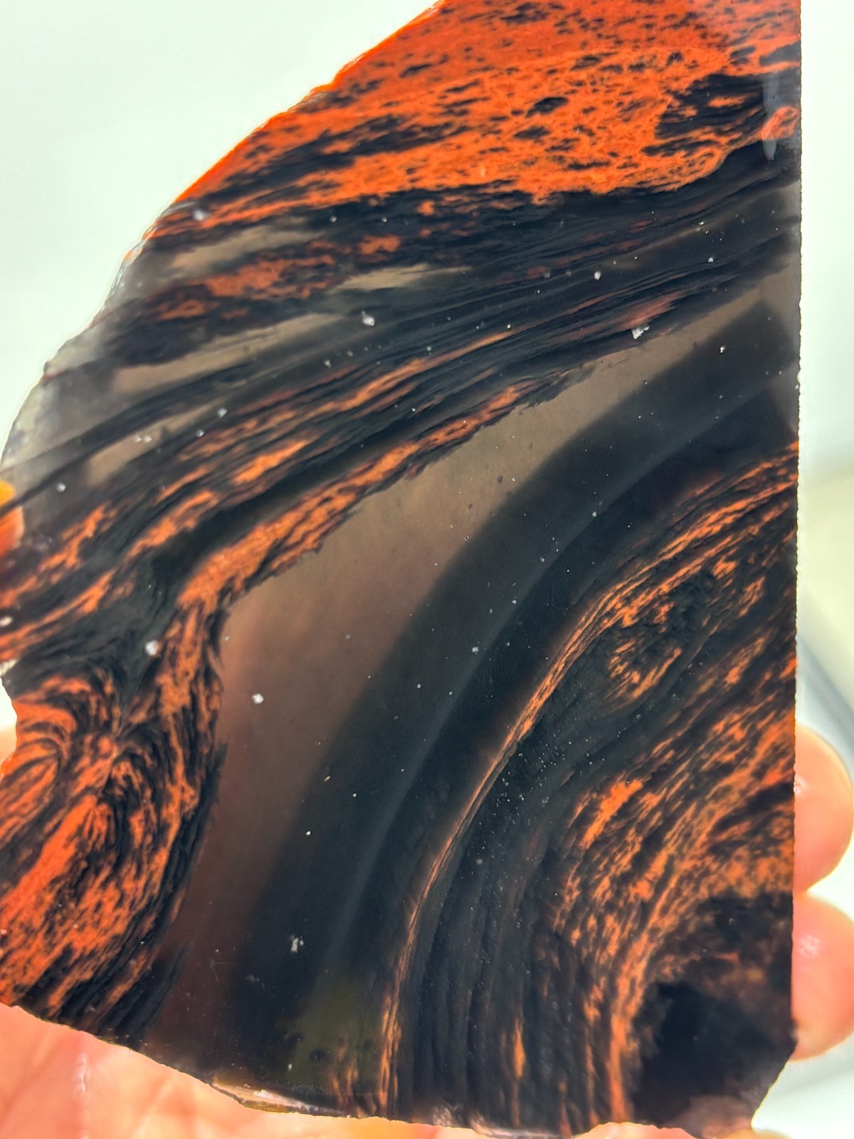 Tri-flow Sheen/Lace Obsidian Slab Lapidary Cabbing Knapping Combo ship avail