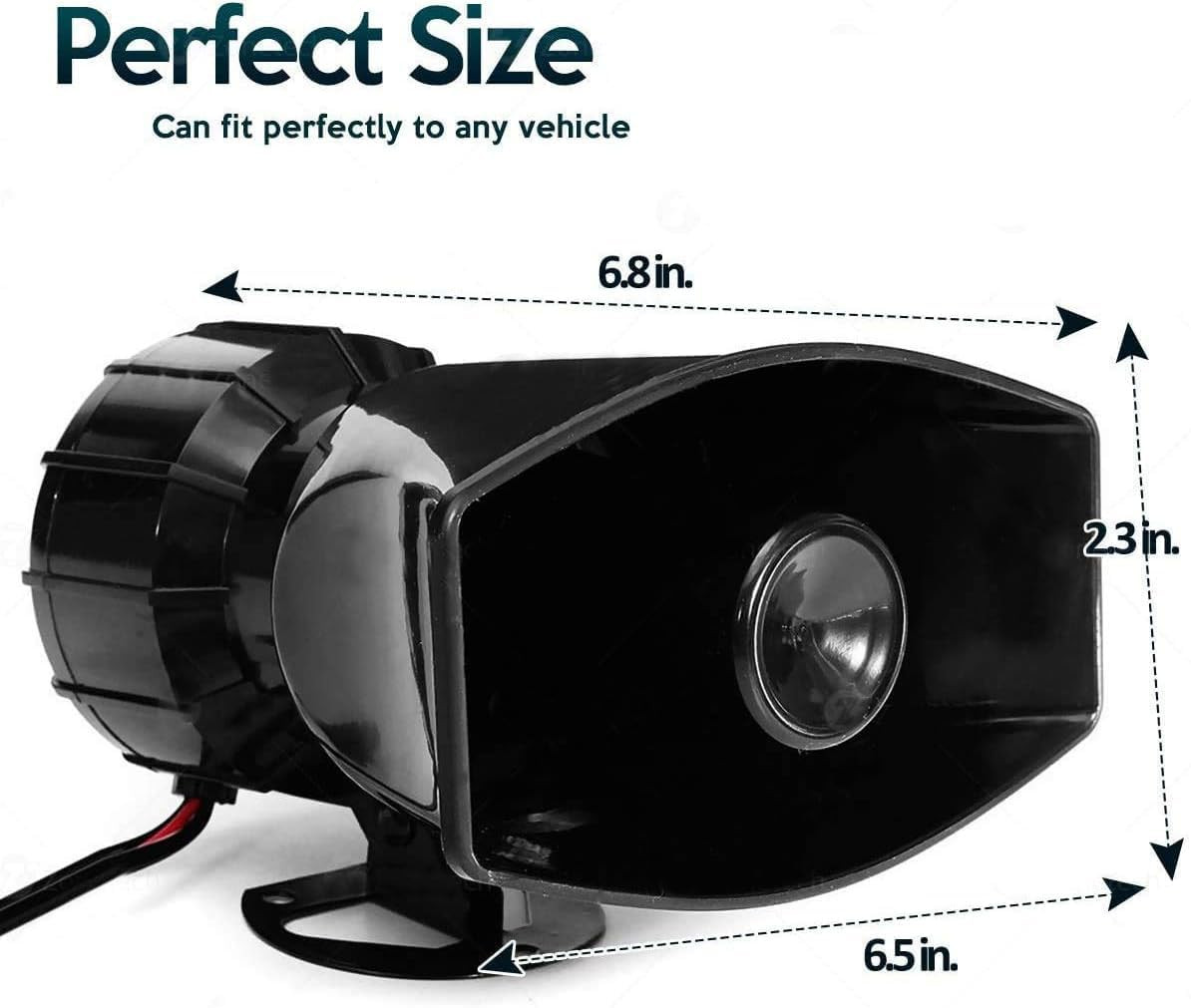 Zone Tech 5 Tone Sound Car Siren Vehicle Horn with Mic PA Speaker System Emergen