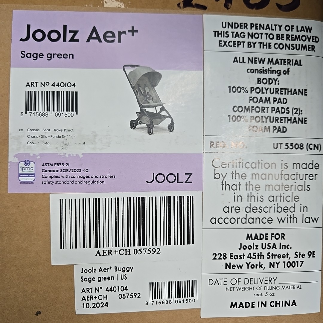 Joolz AER+ Lightweight & Compact Travel Stroller Sage Green