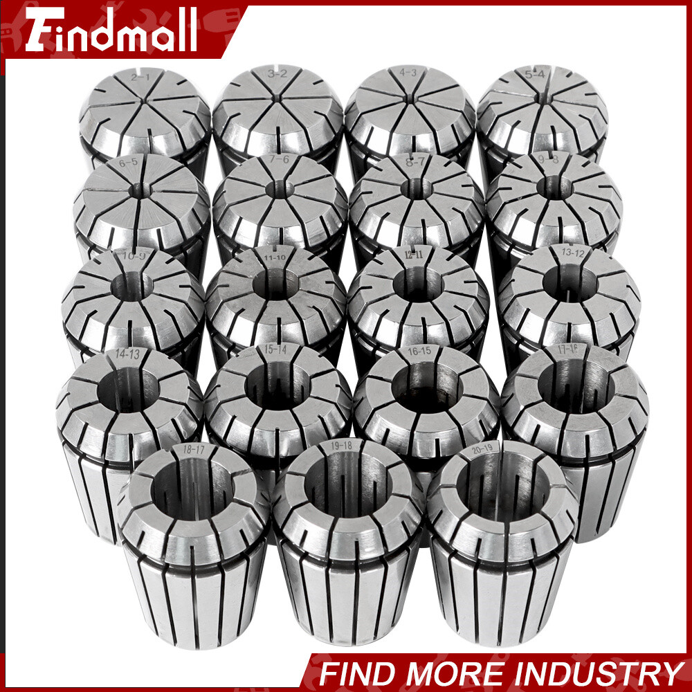 ER32 Metric Precision Spring Collet Set 2-20mm 19pcs for CNC Engraving Milling