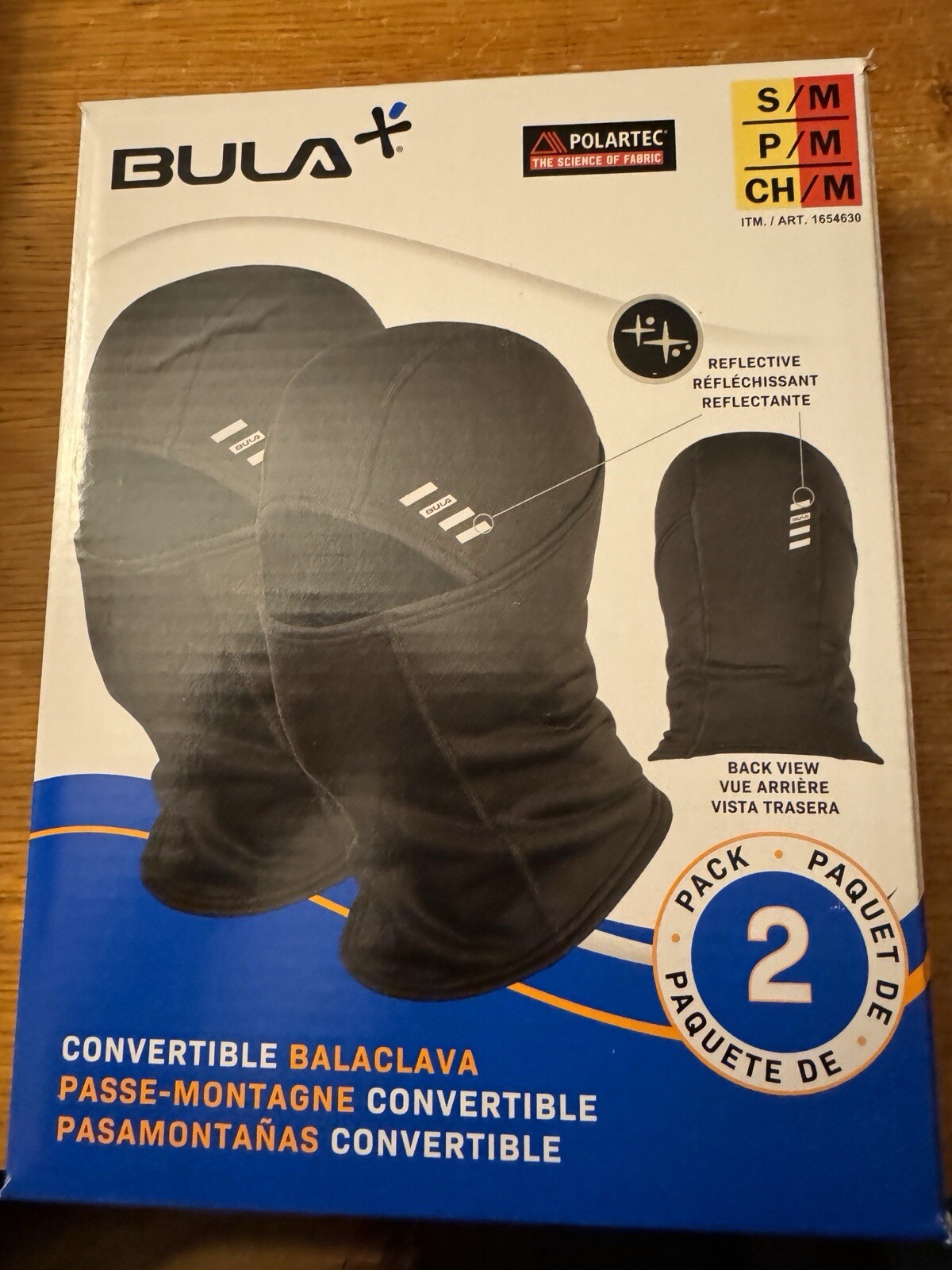 2 pack Bula+ Convertible Balaclava Ski Mask Neck Gaiter Black Polartec unisex