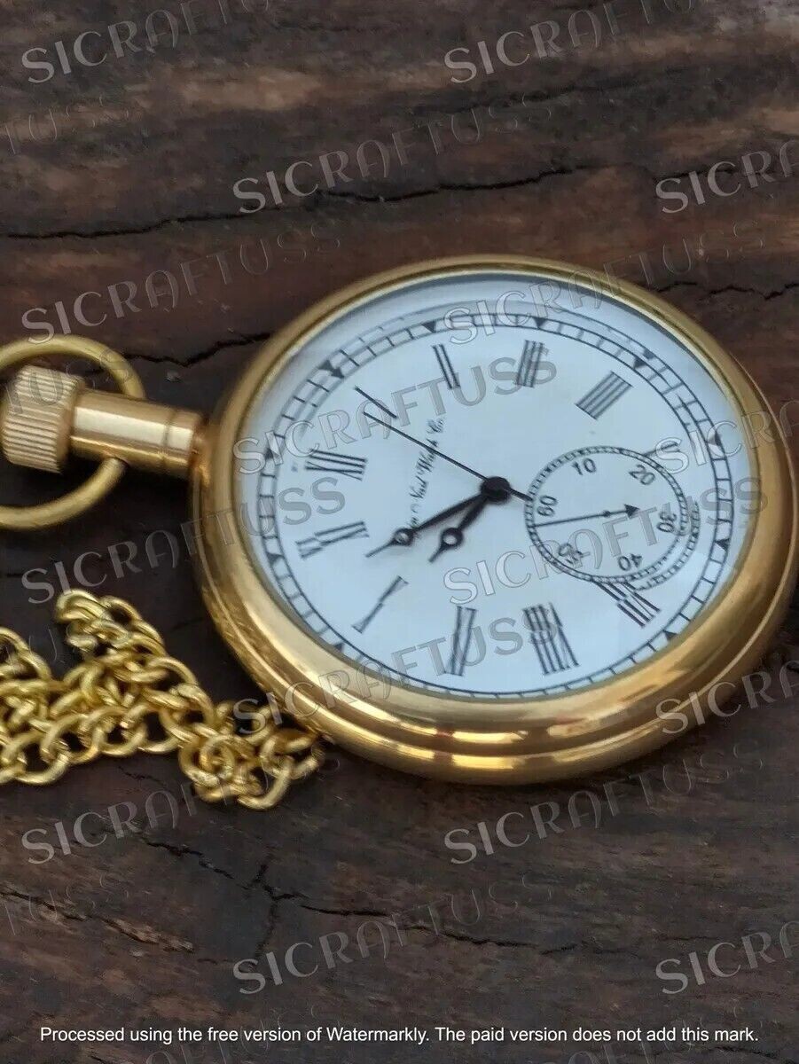 Antique Vintage Elgin Brass Pocket Watch With Brass Pocket Sundial Compass Gift.
