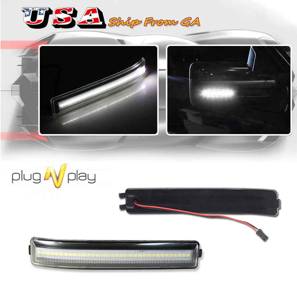 2X White Full LED Mirror Side Lamp Turn Signal Lights For 2009-2014 Ford F-150