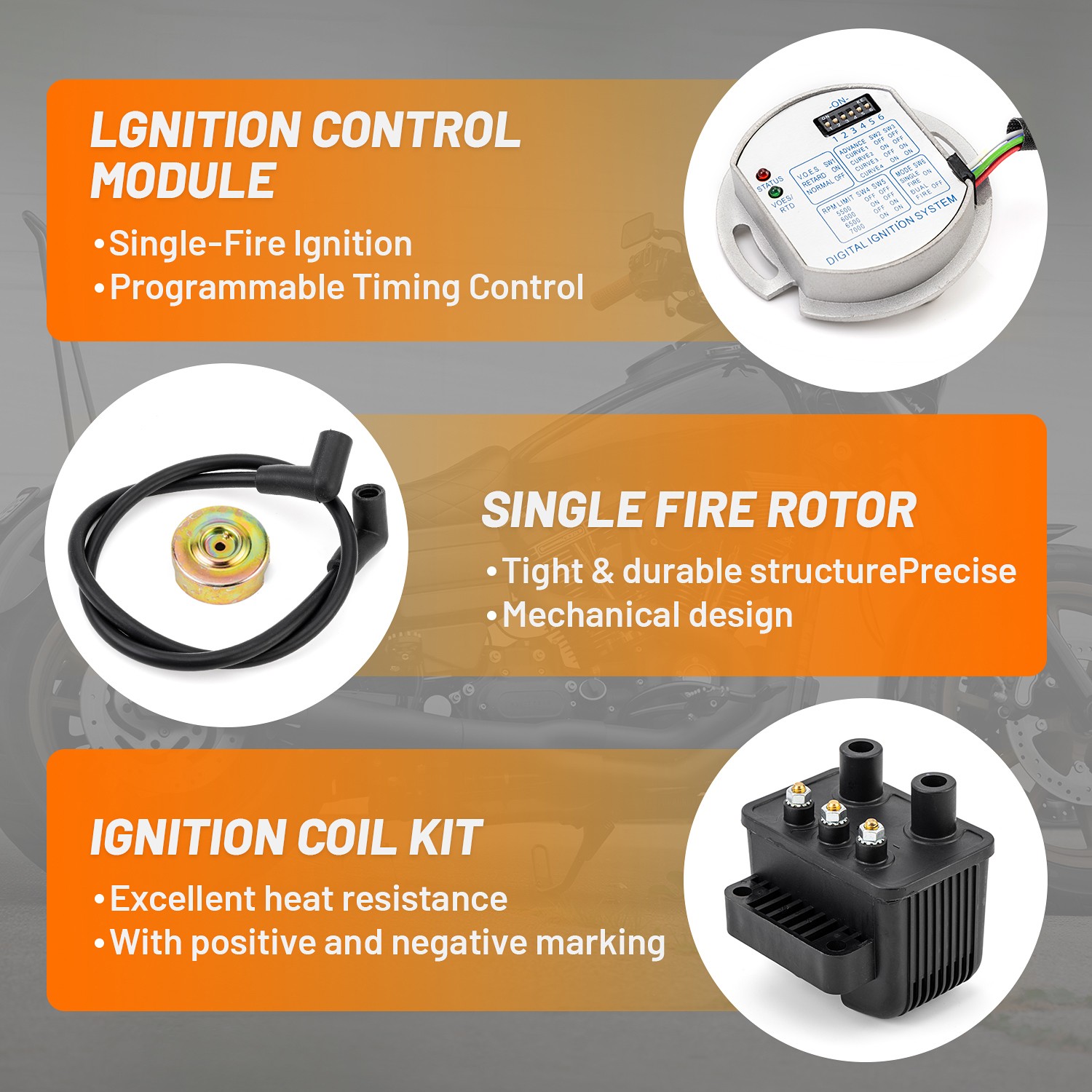 Single Fire Programmable Ignition Coil Kit Harley Evo Big Twin & XL 7