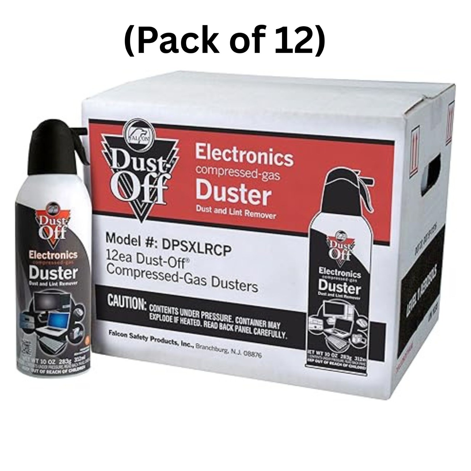 Falcon Dust-Off Electronics Compressed Gas Duster, 10 oz (Pack of 4, 8, 12)