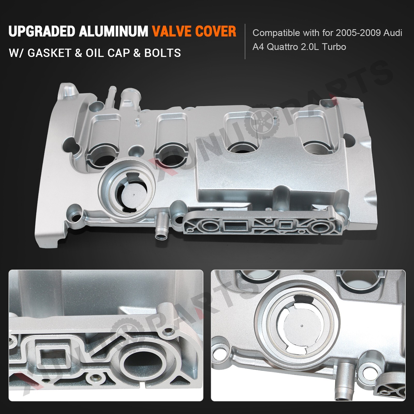 Upgraded Aluminum Valve Cover for 2005-2009 Audi A4/ A4 Quattro 2.0L 06D103469N