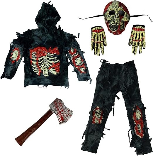 3T Spooktacular Creations Kids Scary Zombie Costume Mask, Gloves, Pants, Shirt