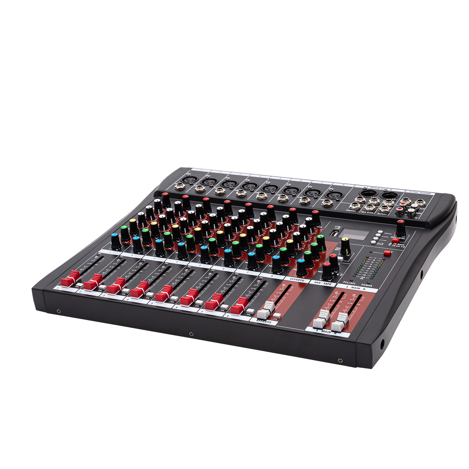 Pro 8 Channel Bluetooth Studio Audio Mixer Live Sound Mixing Console with USB